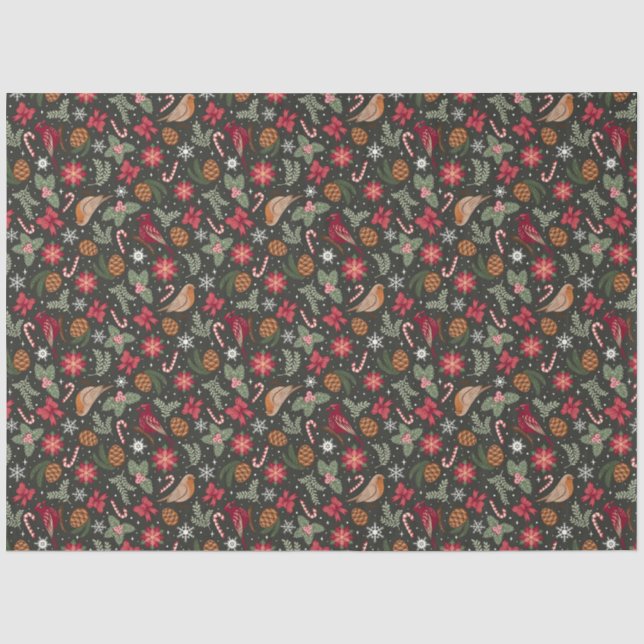 Ditsy Natural Christmas Tissue Paper (Front)