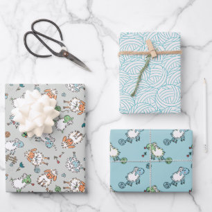 Ditsy Sheep Wrapping Paper Set of 3