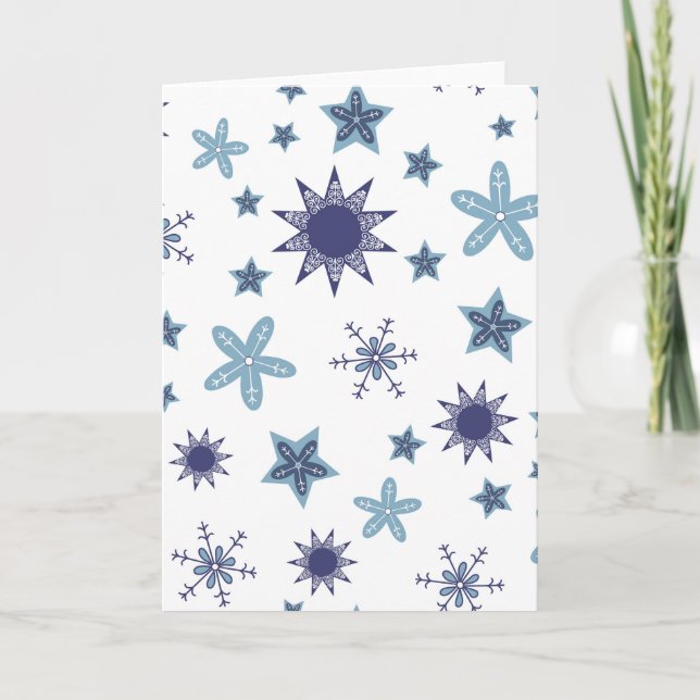 Ditsy Snowflake pattern backgrounds textures Card (Front)