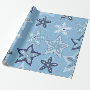 Ditsy Snowflake pattern backgrounds textures Wrapping Paper