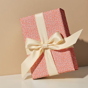 Ditsy White Daisies & Cobalt Leaves – Mini Floral Wrapping Paper