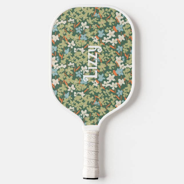 Ditsy Wildflowers Meadow Your name - #P240071 Pickleball Paddle (Back)