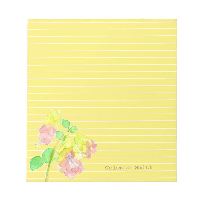 Dittany Of Crete Botanical Personalized Yellow Notepad (Front)