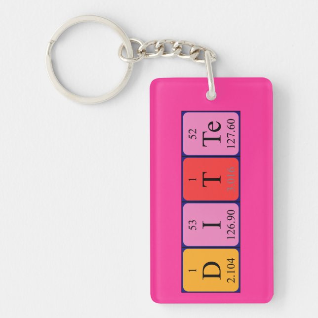 Ditte periodic table name keyring (Front)