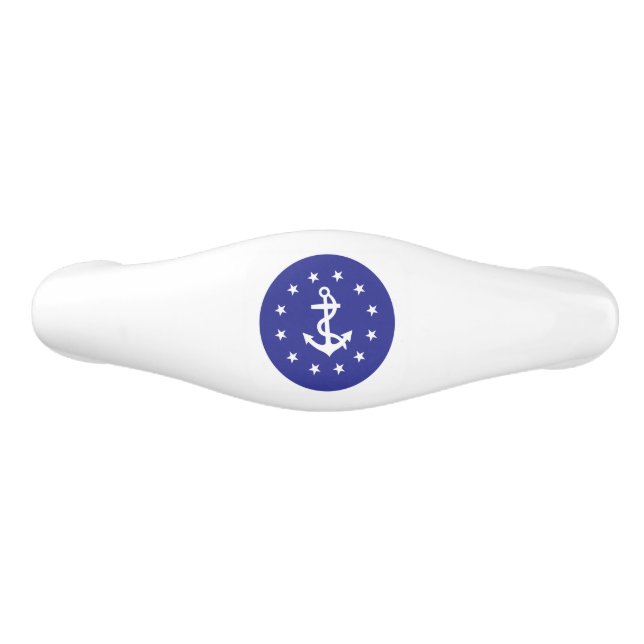 Ditty Bag_White Anchor_Circle of Stars_insignia Ceramic Drawer Pull (Front)
