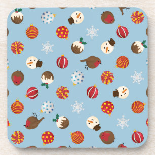 Ditzy Christmas Polkadots Coaster