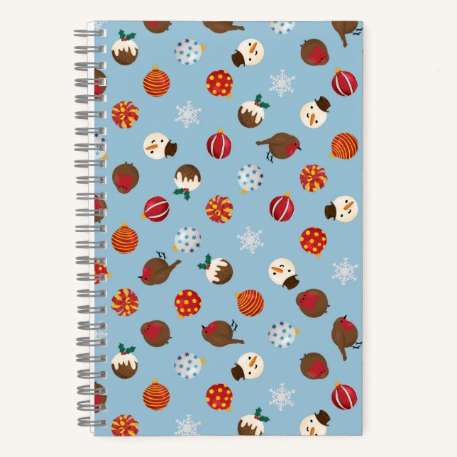 Ditzy Christmas Polkadots Notebook (Front)