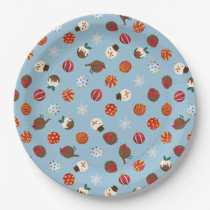 Ditzy Christmas Polkadots Paper Plate
