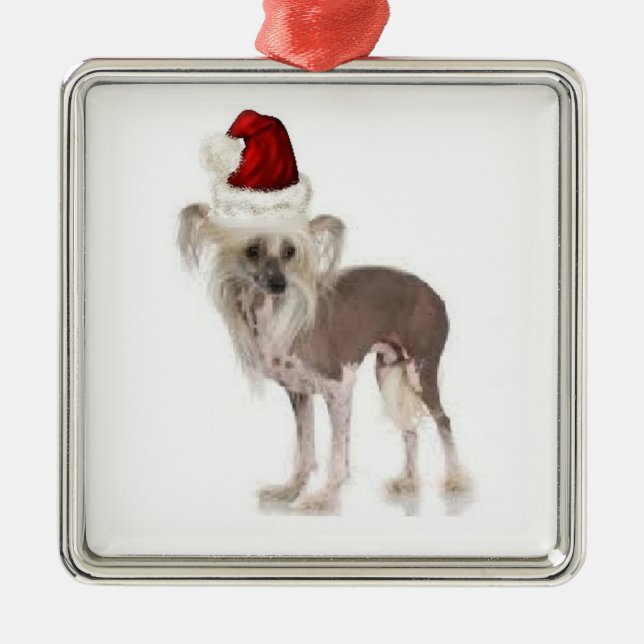 Ditzy Dogs~Original Ornament~Chinese Crested Metal Ornament (Front)