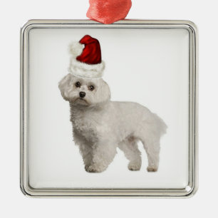Ditzy Dogs~Original Ornament~Christmas~Maltese Metal Ornament