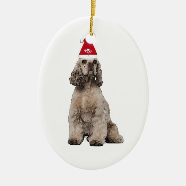 Ditzy Dogs~Original Ornament~Cocker Spaniel Ceramic Ornament (Front)
