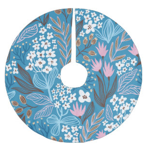 Ditzy Floral: Vintage Spring Design. Brushed Polyester Tree Skirt