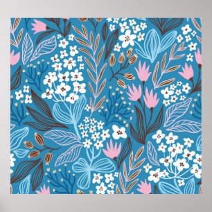 Ditzy Floral: Vintage Spring Design. Poster