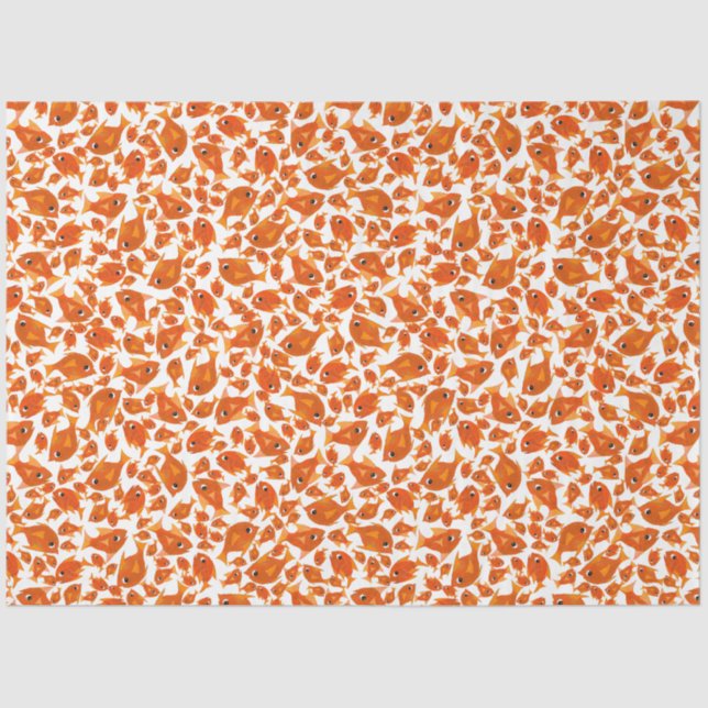 Ditzy Orange Fishes Pattern Custom Tissue Paper (Front)