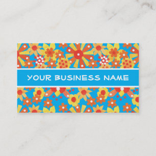 Ditzy Orange Floral Business Card to Customize