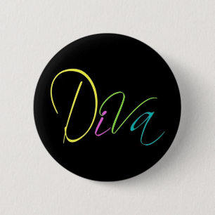 "Diva" 2 Inch Round Button