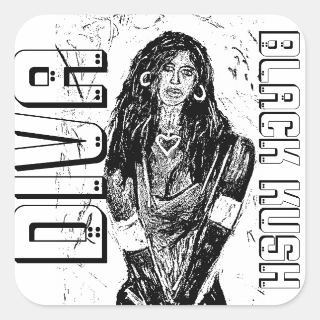 DIVA BLACK KUSH SQUARE STICKER (Front)