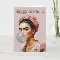 Diva blowing bubble gum Happy Birthday
