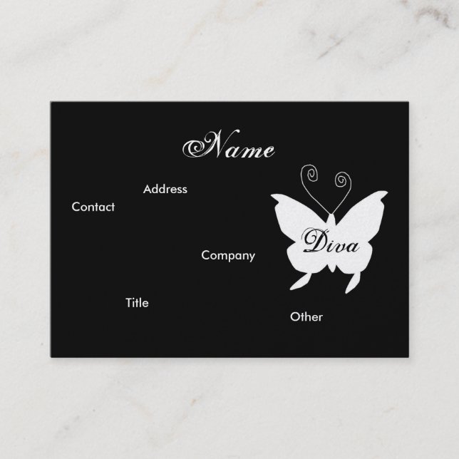 Diva Butterfly I Profile Card - Cusomizable (Front)