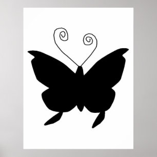 Diva Butterfly In Black Poster