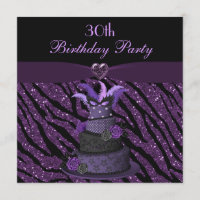 Diva Cake & Printed Zebra Glitter 30th Birthday