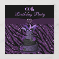 Diva Cake & Printed Zebra Glitter 60th Birthday