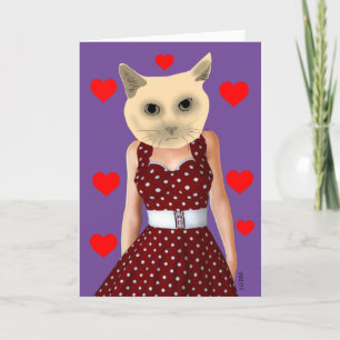 DIVA CAT PORTANT UNE CARTE D'OEUVRE ART
