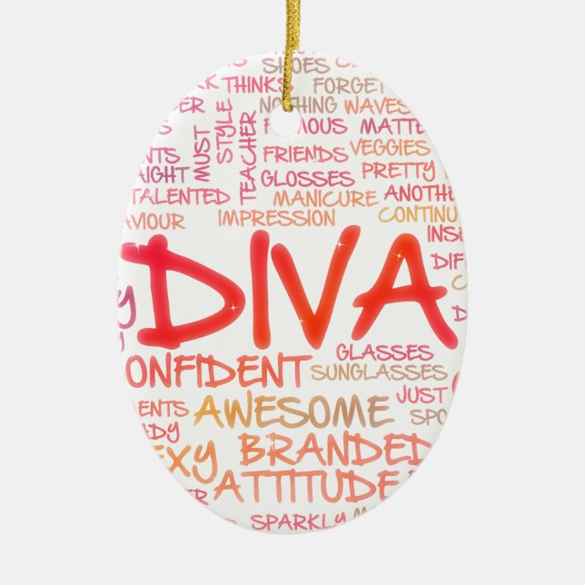 Diva Ceramic Ornament (Front)