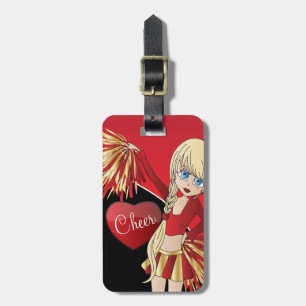Diva Cheerleader   DIY Text   Red Luggage Tag