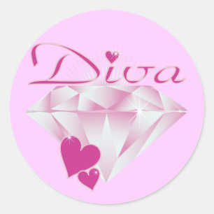 Diva Classic Round Sticker