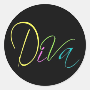 "Diva" Classic Round Sticker