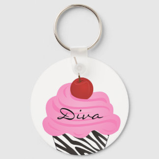 Diva Cupcake Keychain