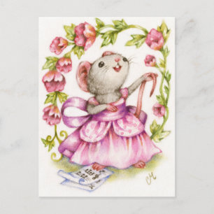 Diva - Cute Musical Mouse Art Carte postale