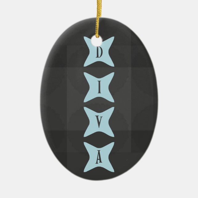 DIVA: Divinely inspired victorious attitude Ceramic Ornament (Front)