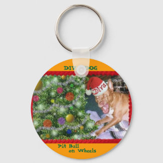 DIVA DOG "Christmas Coral" Keychain