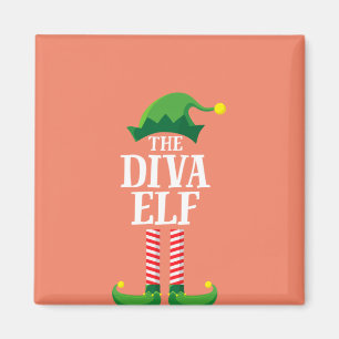 Diva Elf Matching Family Group Christmas Party Magnet