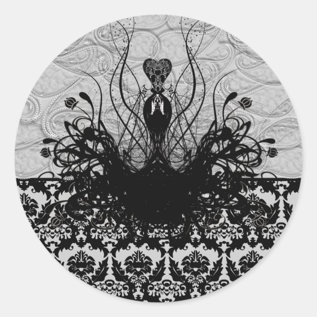 Diva Fashion Sticker - Black and Grey (Front)