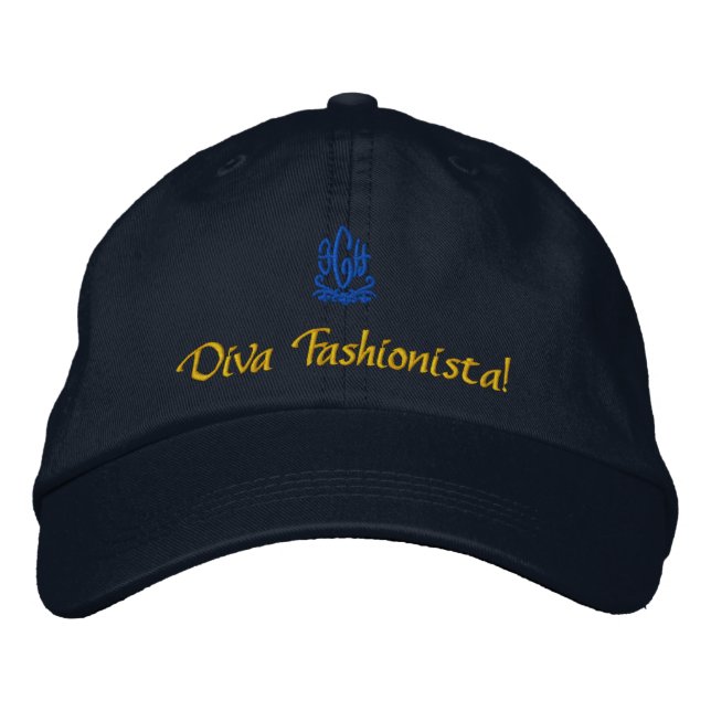 Diva Fashionista Embroidered Hat (Front)