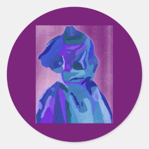 Diva Fashionista In Blue I Classic Round Sticker