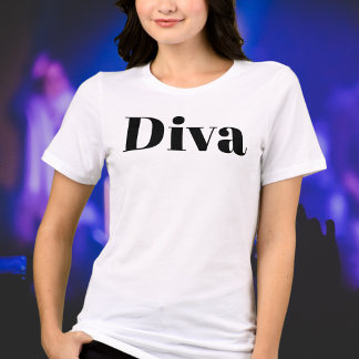 Diva Funny Modern Music Performer Black White Tri-Blend Shirt