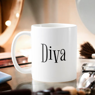 Diva Funny Whimsical Text Coffee Mug