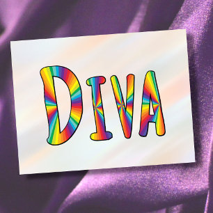 DIVA Gay Pride Rainbow Flag Fabulous LGBT LGBTQ Postcard