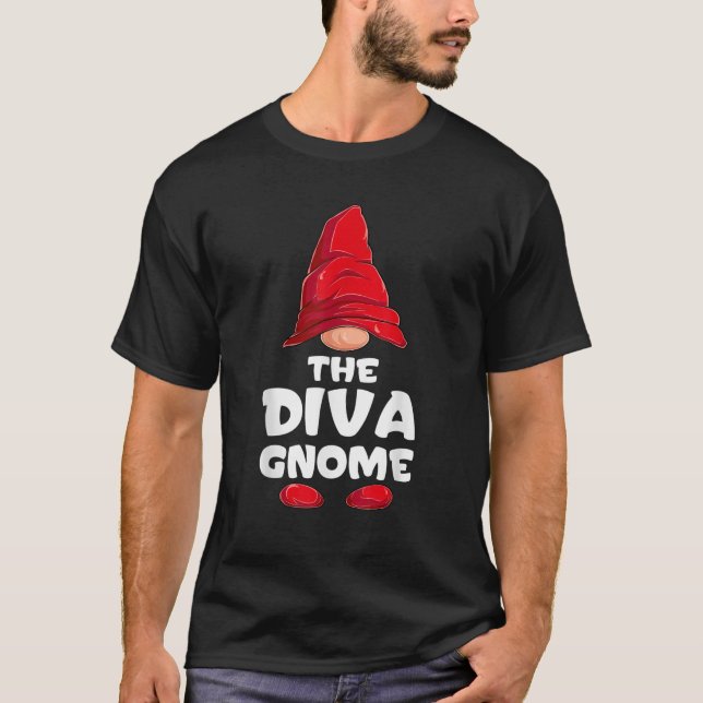 Diva Gnome Matching Family Group Christmas Party P T-Shirt (Front)