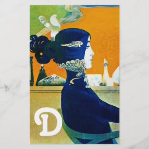 DIVA IN BLUE ,BEAUTY FASHION MONOGRAM STATIONERY