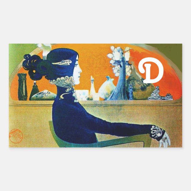 DIVA IN BLUE ,BEAUTY FASHION MONOGRAM STICKER (Front)