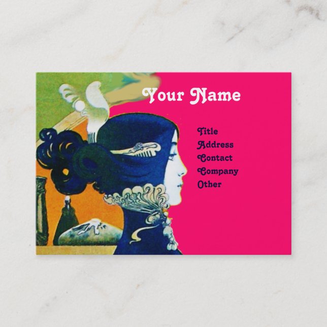 DIVA IN BLUE MONOGRAM Beauty Salon ,Makeup Artist Business Card (Front)