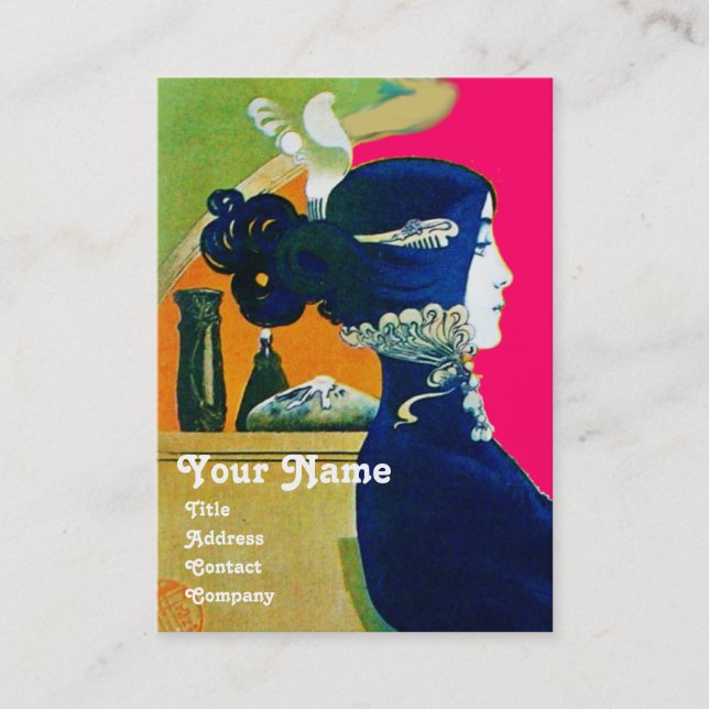 DIVA IN BLUE MONOGRAM Beauty Salon ,Makeup Artist Business Card (Front)