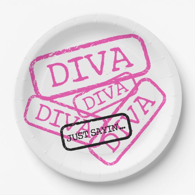 "DIVA - Just Sayin" Party Paper Plates (Front)