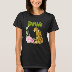 DIVA Leopard Panther Cat Animal ,Diva and T-Shirt