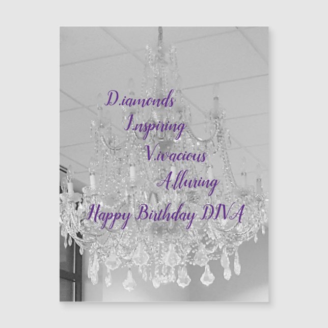 DIVA Life Lights joyeuse carte magnétique d'annive (Devant)